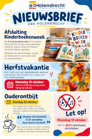 Kleurrijke nieuwsbrief van OBS Holendrecht